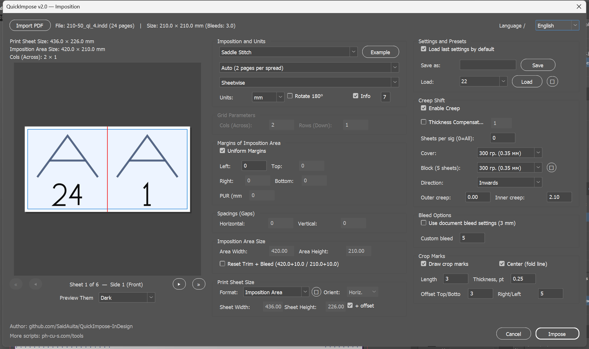 QuickImpose v2.2 Script Preview